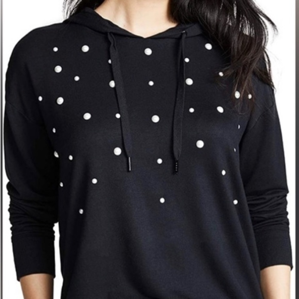 𝅺PJ Salvage black hoodie with Pearl embellishments‎ NWT